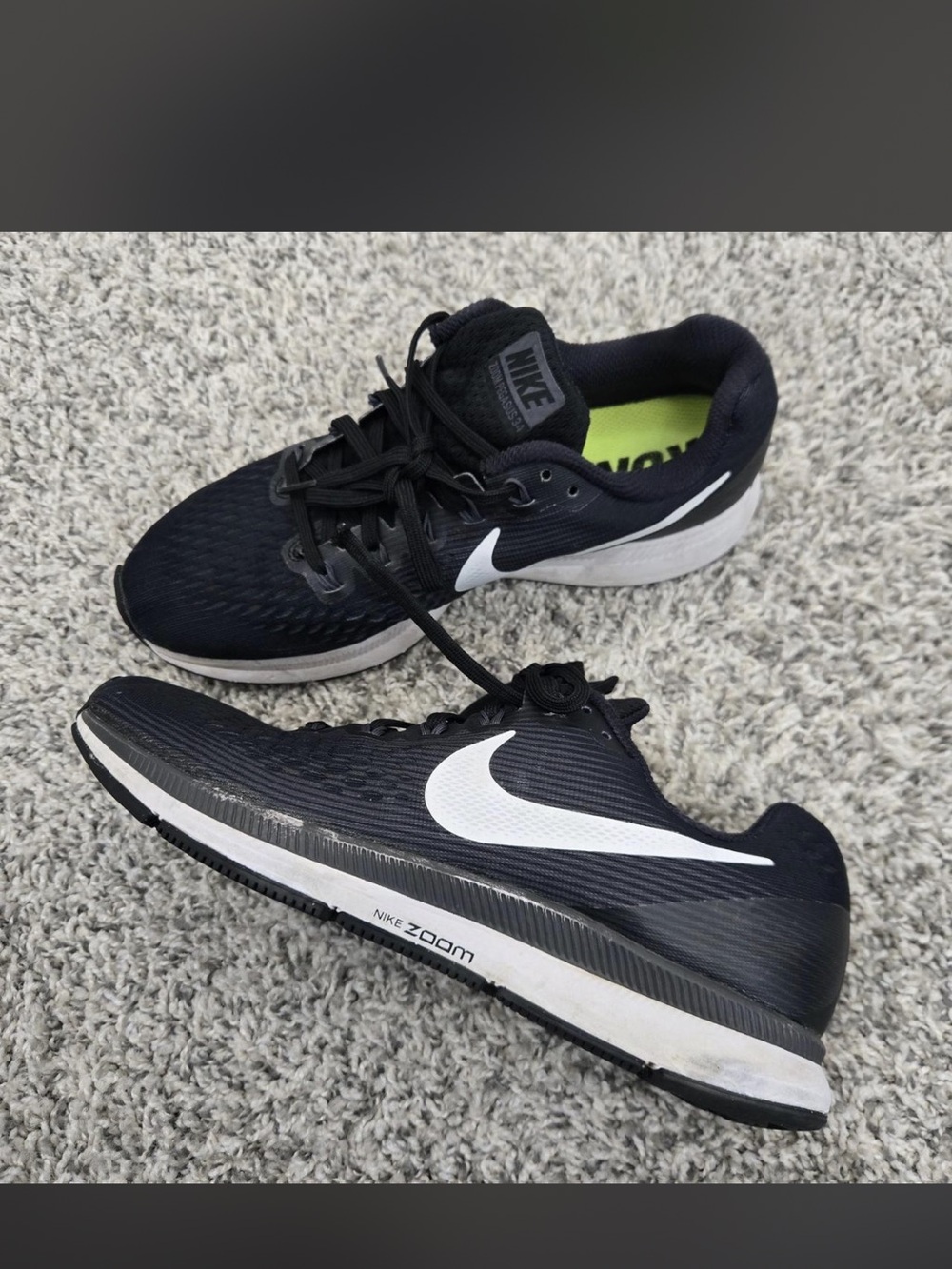 Nike Air Zoom Pegasus 34 Black White Running Shoes Mens Size 8